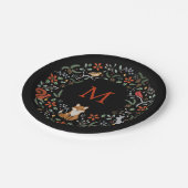 モノグラムウッドランドリース紙プレート ペーパープレート (アングル)