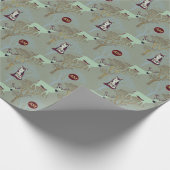 モノグラムウッドランド動物金ゴールドツリーバッファロープレイド ラッピングペーパー (角)