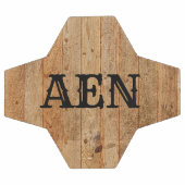 モノグラムウッド素朴カントリーブラウンブラック サッカーボール (フラット)