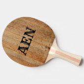 モノグラムウッド素朴カントリーブラウンブラック 卓球ラケット (横)