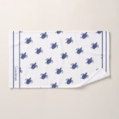 モノグラムウミガメネイビーブルーホワイト航海のと バスタオルセット (ハンドタオル)