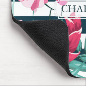 モノグラムエキゾチックサマーストライプのフローラ マウスパッド (コーナー)