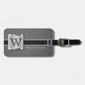 モノグラムエグゼクティブグレーレザースタイル ラゲッジタグ (正面横)