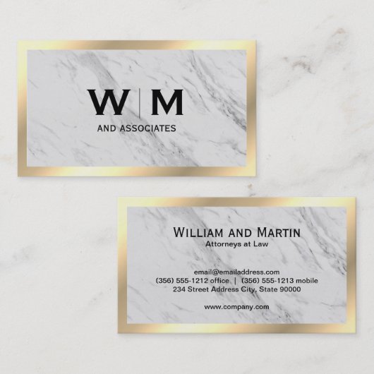 モノグラムエグゼクティブ金ゴールドフレームマーブル 名刺 (正面/裏面)