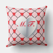 モノグラムエナメルカップル記念日ハートパターン クッション (裏面)