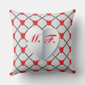 モノグラムエナメルカップル記念日ハートパターン クッション (裏面)