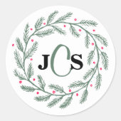 モノグラムエバーグリーン結婚リース ラウンドシール (正面)