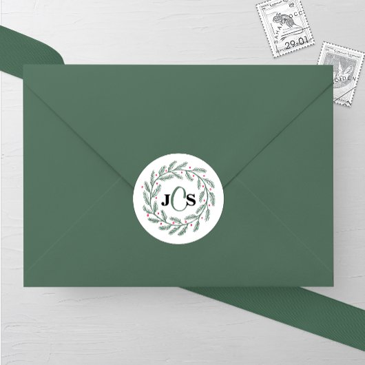 モノグラムエバーグリーン結婚リース ラウンドシール