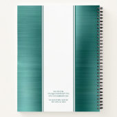 モノグラムエメラルドグリーンブラシ仕上げメタリックビジネス ノートブック (裏面)