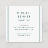 モノグラムエメラルドグリーン金属箔コンサルタント スクエア名刺 (裏面)