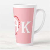 モノグラムエレガントかわいいバレンタイン、カップルのための甘い カフェラテマグ (右)