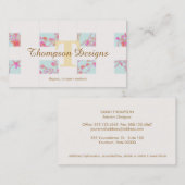 モノグラムエレガントさくらんぼブロッサムユニークガーリー2 名刺 (正面/裏面)