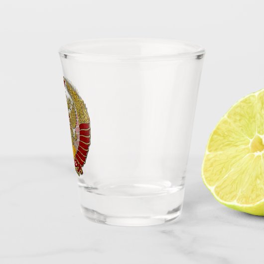 モノグラムエレガントでロシアのな紋章付き外衣 ショットグラス (右)