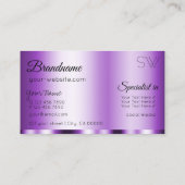 モノグラムエレガントで紫色のグラマラススタイリッシュ 名刺 (裏面)