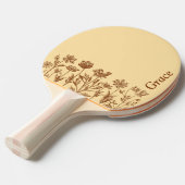 モノグラムエレガントとのミニマルフローラデザイン 卓球ラケット (正面アングル)