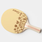 モノグラムエレガントとのミニマルフローラデザイン 卓球ラケット (横)
