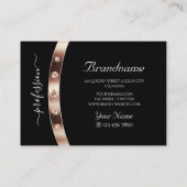 モノグラムエレガントとダイヤモンドを含むブラックバラ金ゴールド 名刺 (裏面)