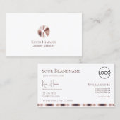 モノグラムエレガントとロゴ付き白いローズ金ゴールド 名刺 (正面/裏面)