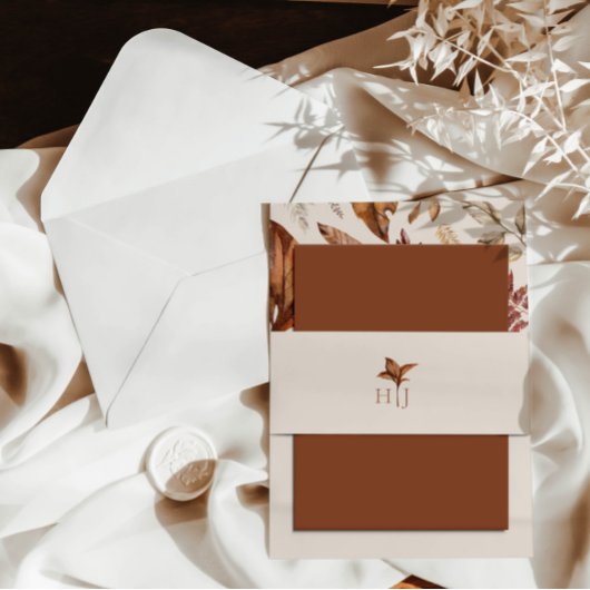 モノグラムエレガントな結婚式 招待状ベリーバンド