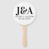 モノグラムエレガントな結婚祝いブライダルパーティ ハンドファン (裏面)