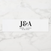 モノグラムエレガントな結婚祝いブライダルパーティ ペットボトルラベル (シングルラベル)