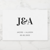 モノグラムエレガントな結婚祝いブライダルパーティ リキュールボトルラベル (シングルラベル)