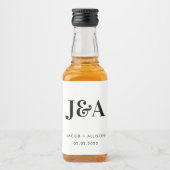 モノグラムエレガントな結婚祝いブライダルパーティ リキュールボトルラベル (正面)