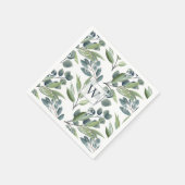 モノグラムエレガントの水彩の冬の葉 スタンダードカクテルナプキン (角)