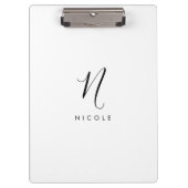 モノグラムエレガントの白黒のクリップボード クリップボード (正面)