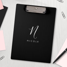 モノグラムエレガントの白黒のクリップボード