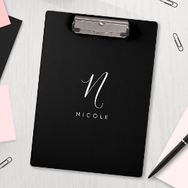 モノグラムエレガントの白黒のクリップボード クリップボード