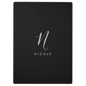 モノグラムエレガントの白黒のクリップボード クリップボード (裏面)