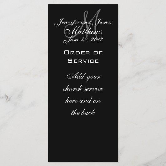 モノグラムエレガントの結婚教会サービスプログラム プログラム (正面)