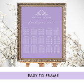 モノグラムエレガントの結婚紫色の座席表の記号 ポスター