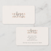 モノグラムエレガントアイボリークリームミニマモダンリスト 名刺 (正面/裏面)