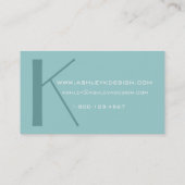 モノグラムエレガントアクアカスタマイズ可能名刺 名刺 (裏面)