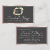 モノグラムエレガントアポイントメントグレイバラグリーンフローラ 名刺 (正面/裏面)