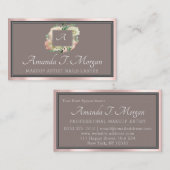 モノグラムエレガントアポイントメントバラフローラフレーム 名刺 (正面/裏面)