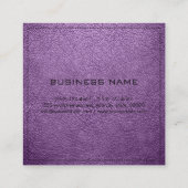 モノグラムエレガントアモダン・バイオレット・レザー スクエア名刺 (裏面)