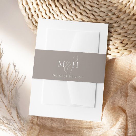 モノグラムエレガントアンパサンド書道トープ 招待状ベリーバンド