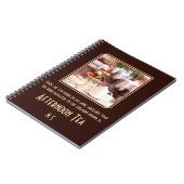 モノグラムエレガントアートdecoアフタヌーンティーフォト ノートブック (左側)