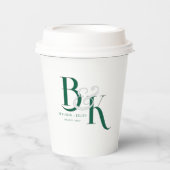 モノグラムエレガントイニシャルウェディングシャワーパーティー 紙コップ (正面)