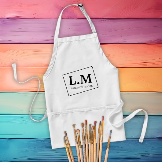 モノグラムエレガントイニシャルクラシック型名 スタンダードエプロン