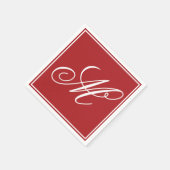 モノグラムエレガントイニシャルクリスマスパーティー スタンダードカクテルナプキン (角)