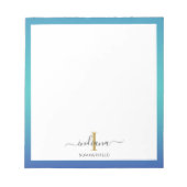 モノグラムエレガントイニシャルスクリプトカスタム ノートパッド (正面)