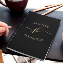 モノグラムエレガントイニシャルスクリプト名ノートブック