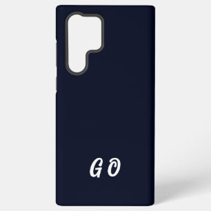 モノグラムエレガントイニシャルダークブルー電話ケース SAMSUNG GALAXY S22 ULTRAケース