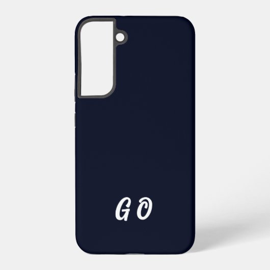 モノグラムエレガントイニシャルダークブルー電話ケース SAMSUNG GALAXYケース (裏面)