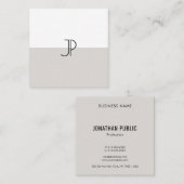 モノグラムエレガントイニシャルトレンドカラーズプロフェッショナル スクエア名刺 (正面/裏面)