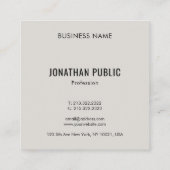 モノグラムエレガントイニシャルトレンドカラーズプロフェッショナル スクエア名刺 (裏面)